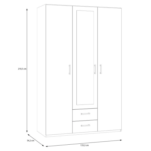 Szafa z lustrem i szufladami 130 cm Dąb Mauvella